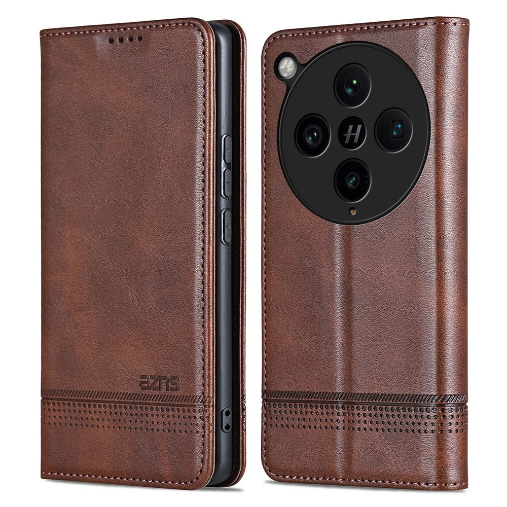 AZNS For Oppo Find X8 Pro 5G Case Cowhide Texture PU Leather Wallet Phone Cover