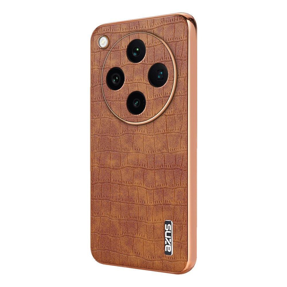 AZNS For Oppo Find X8 Pro 5G Case Electroplating Crocodile Texture PU+TPU Phone Cover