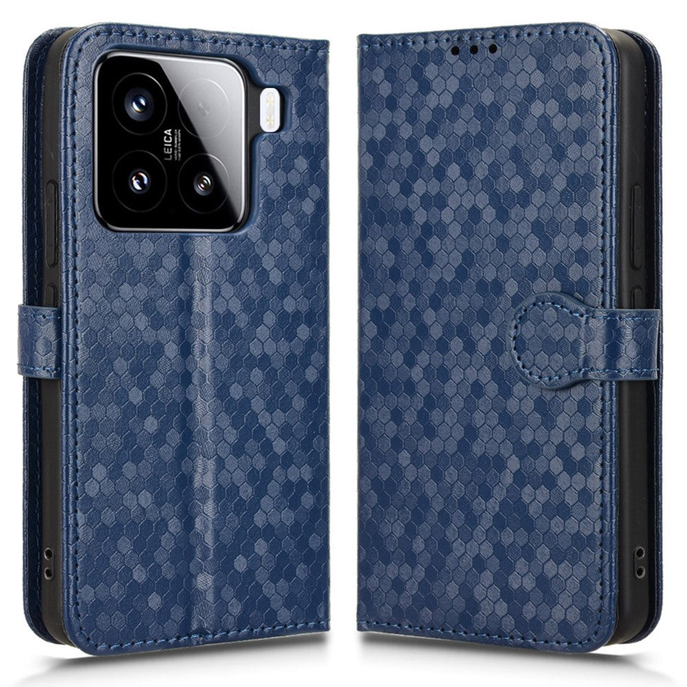 For Xiaomi 15 Wallet Case Dot Pattern Imprint PU Leather Phone Cover