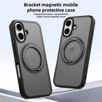Til iPhone 16-cover kompatibelt med MagSafe Ring Kickstand TPU+PC-bagcover