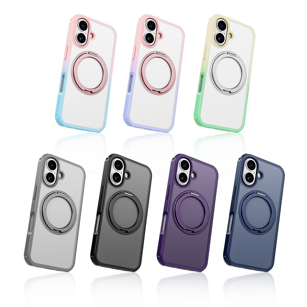 Til iPhone 16-cover kompatibelt med MagSafe Ring Kickstand TPU+PC-bagcover