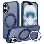 Til iPhone 16-cover kompatibelt med MagSafe Ring Kickstand TPU+PC-bagcover