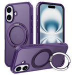 Til iPhone 16-cover kompatibelt med MagSafe Ring Kickstand TPU+PC-bagcover