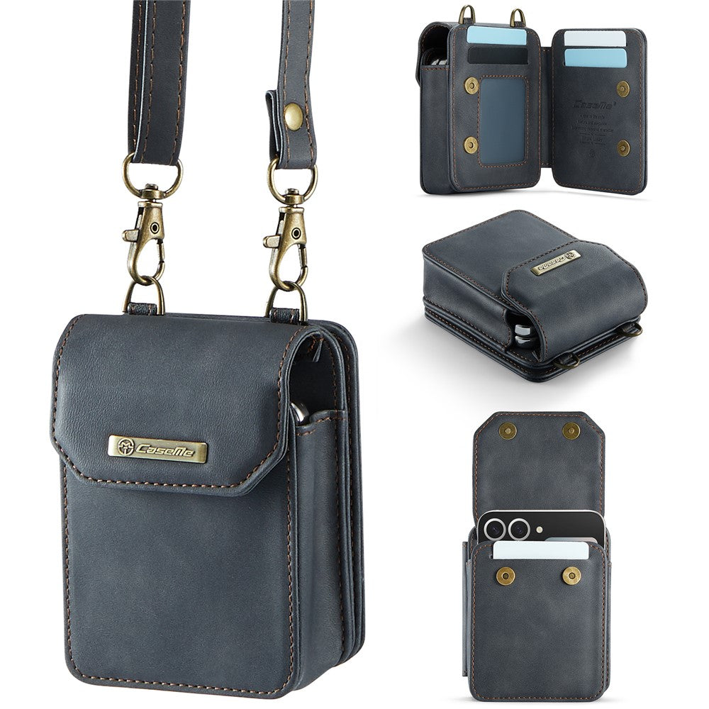 CASEME For Samsung Galaxy Z Flip7 FE 5G / Z Flip7 5G / Z Flip6 5G / Z Flip5 5G Phone Pouch with Strap RFID Blocking Leather Wallet Phone Case