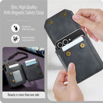 CASEME For Samsung Galaxy Z Flip7 FE 5G / Z Flip7 5G / Z Flip6 5G / Z Flip5 5G Phone Pouch with Strap RFID Blocking Leather Wallet Phone Case