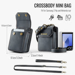 CASEME For Samsung Galaxy Z Flip7 FE 5G / Z Flip7 5G / Z Flip6 5G / Z Flip5 5G Phone Pouch with Strap RFID Blocking Leather Wallet Phone Case