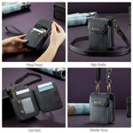 CASEME For Samsung Galaxy Z Flip7 FE 5G / Z Flip7 5G / Z Flip6 5G / Z Flip5 5G Phone Pouch with Strap RFID Blocking Leather Wallet Phone Case