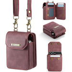 CASEME For Samsung Galaxy Z Flip7 FE 5G / Z Flip7 5G / Z Flip6 5G / Z Flip5 5G Phone Pouch with Strap RFID Blocking Leather Wallet Phone Case