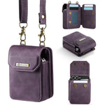 CASEME For Samsung Galaxy Z Flip7 FE 5G / Z Flip7 5G / Z Flip6 5G / Z Flip5 5G Phone Pouch with Strap RFID Blocking Leather Wallet Phone Case