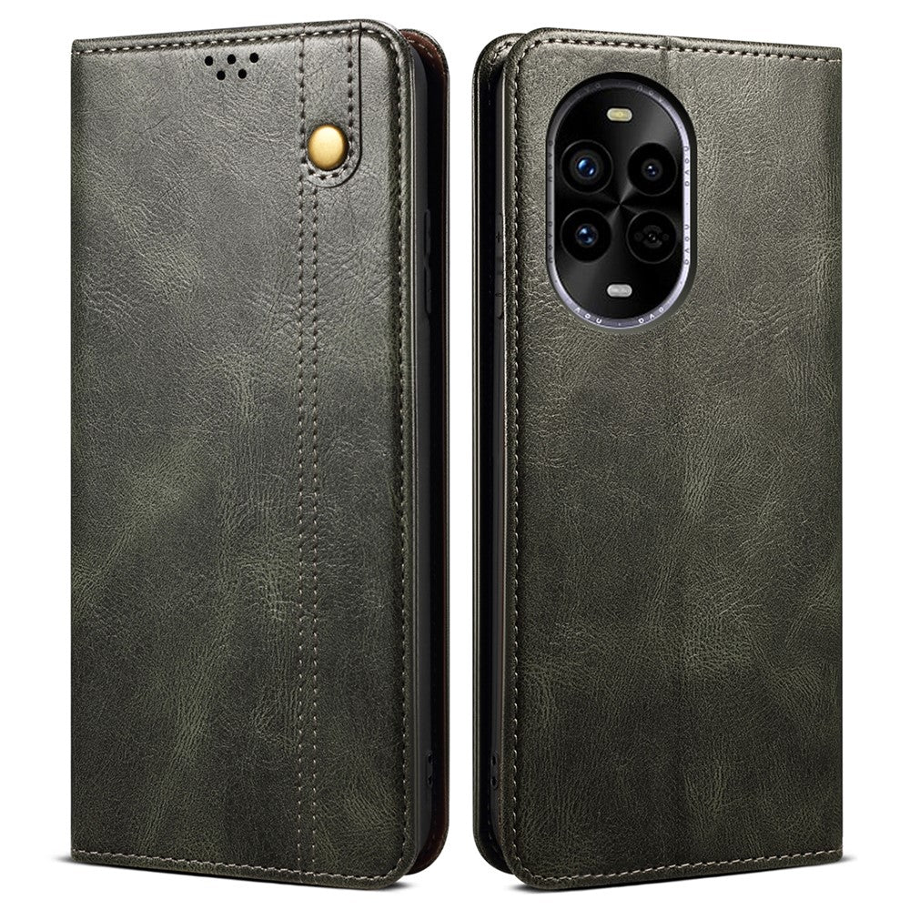 Huawei Nova 13 Pro 5G-skal Crazy Horse Texture Waxy Leather Plånboksfodral med stativ