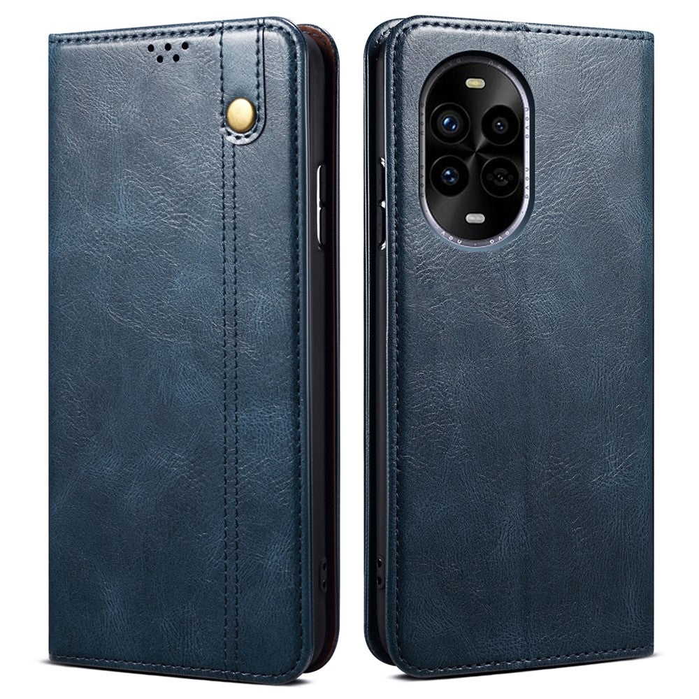 Huawei Nova 13 Pro 5G-skal Crazy Horse Texture Waxy Leather Plånboksfodral med stativ