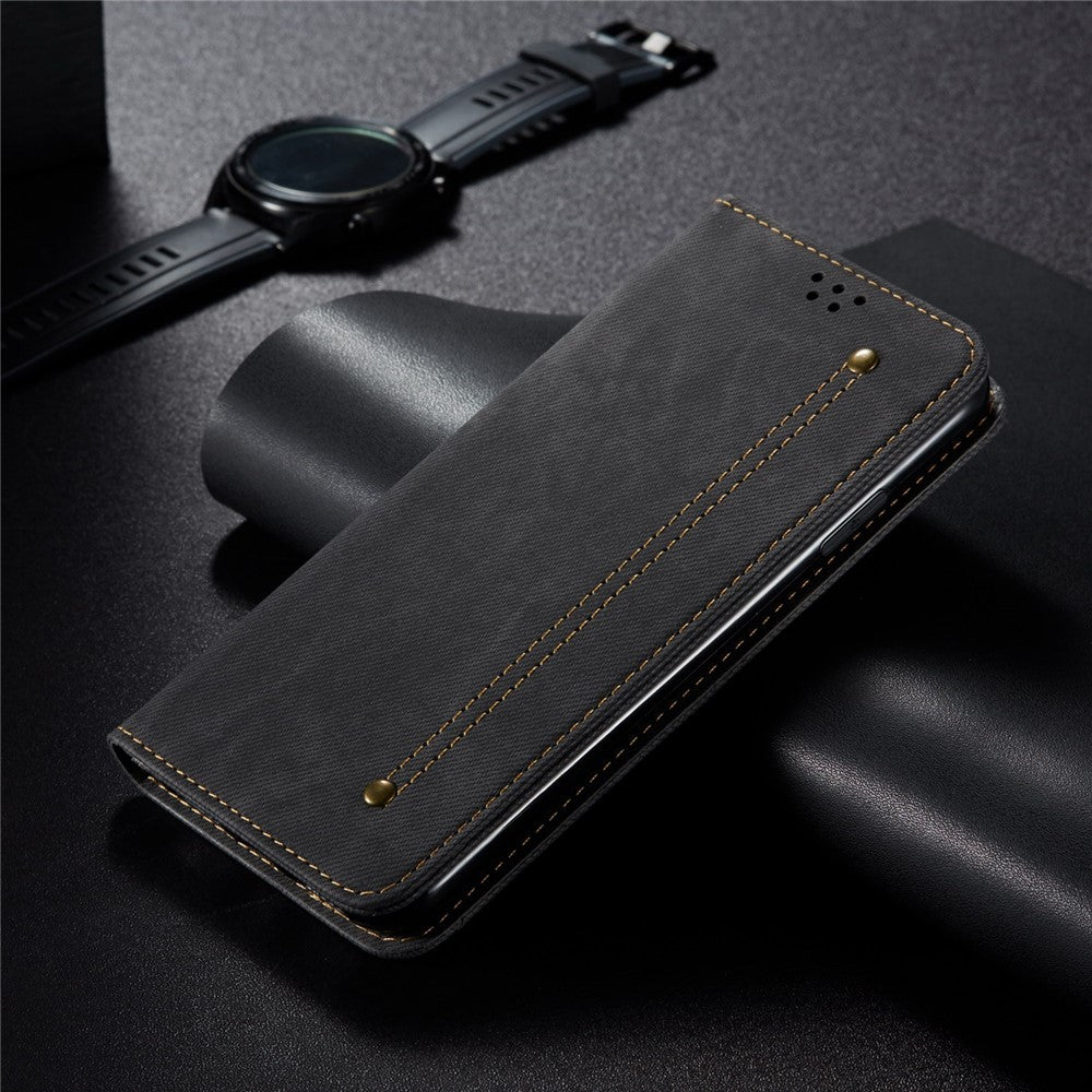 For Honor Magic7 Pro 5G Case Jeans Cloth Texture Anti-Scratch Leather Stand Phone Cover
