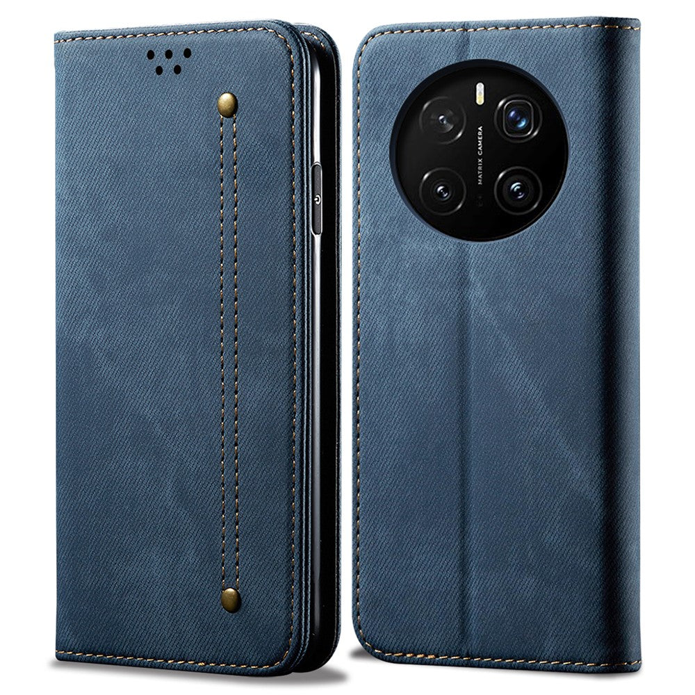 For Honor Magic7 Pro 5G Case Jeans Cloth Texture Anti-Scratch Leather Stand Phone Cover