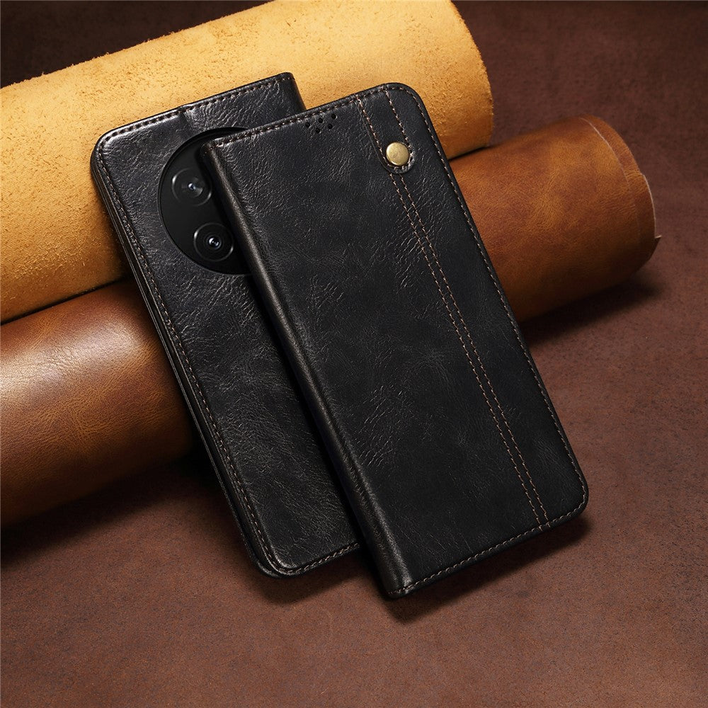 For Honor Magic7 5G Case Crazy Horse Texture Waxy Leather Wallet Stand Phone Cover