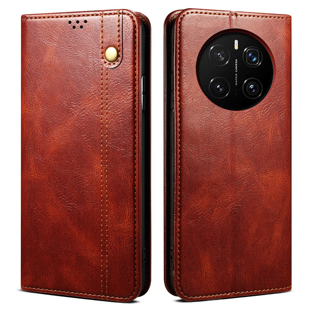 For Honor Magic7 5G Case Crazy Horse Texture Waxy Leather Wallet Stand Phone Cover