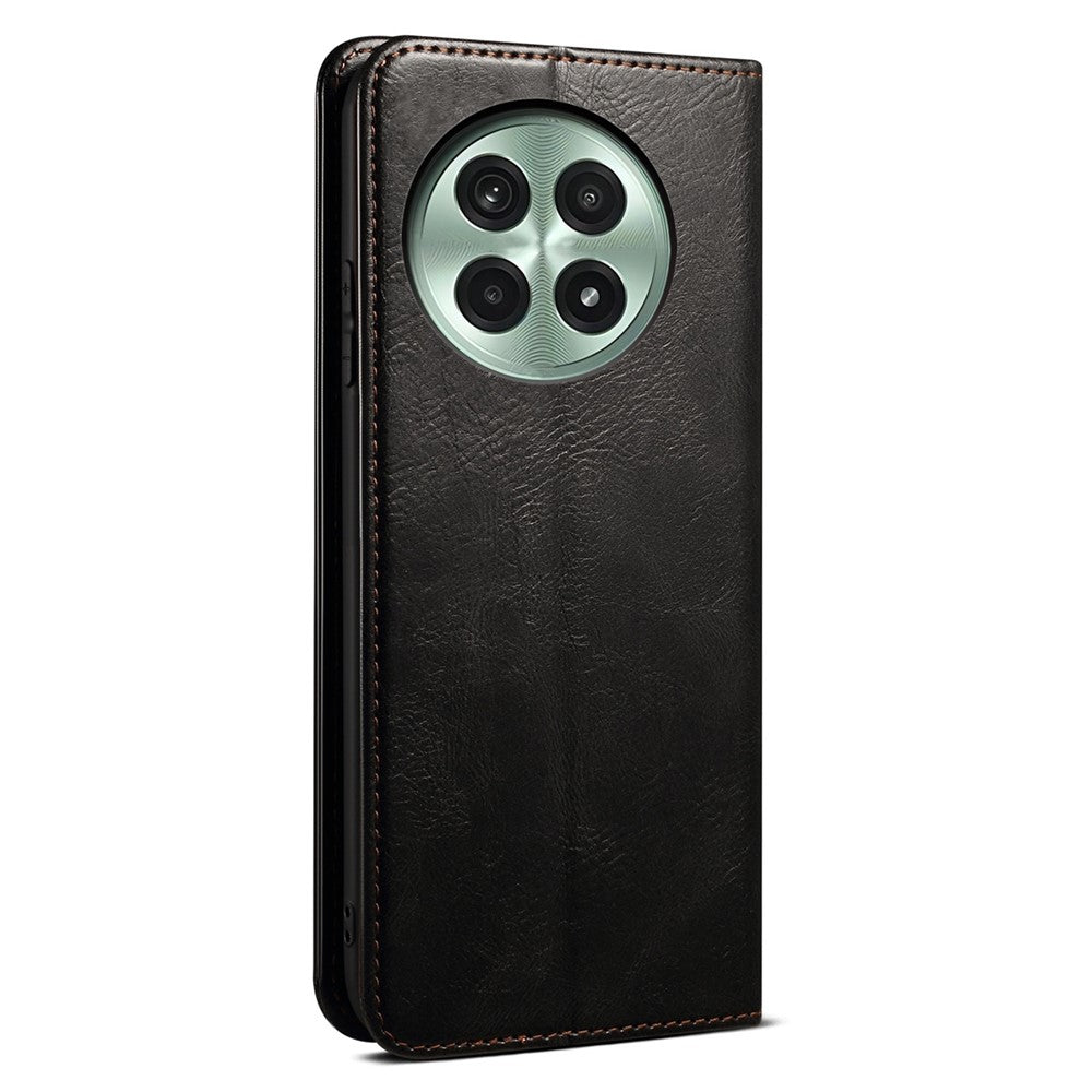 OnePlus 13-skal Crazy Horse Texture Waxy Leather Plånboksfodral med stativ