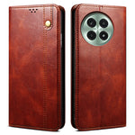 OnePlus 13-skal Crazy Horse Texture Waxy Leather Plånboksfodral med stativ