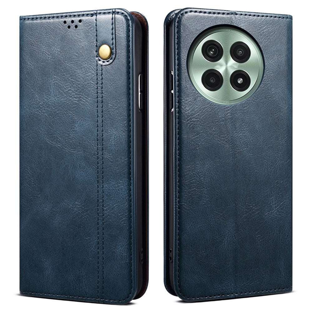 OnePlus 13-skal Crazy Horse Texture Waxy Leather Plånboksfodral med stativ