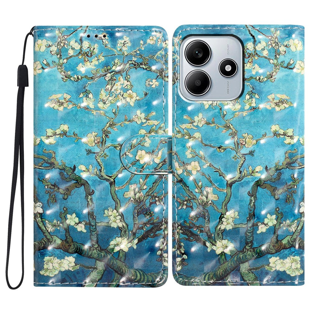 For Xiaomi Redmi Note 14 5G Case PU Leather Wallet Phone Cover 3D Pattern Printing