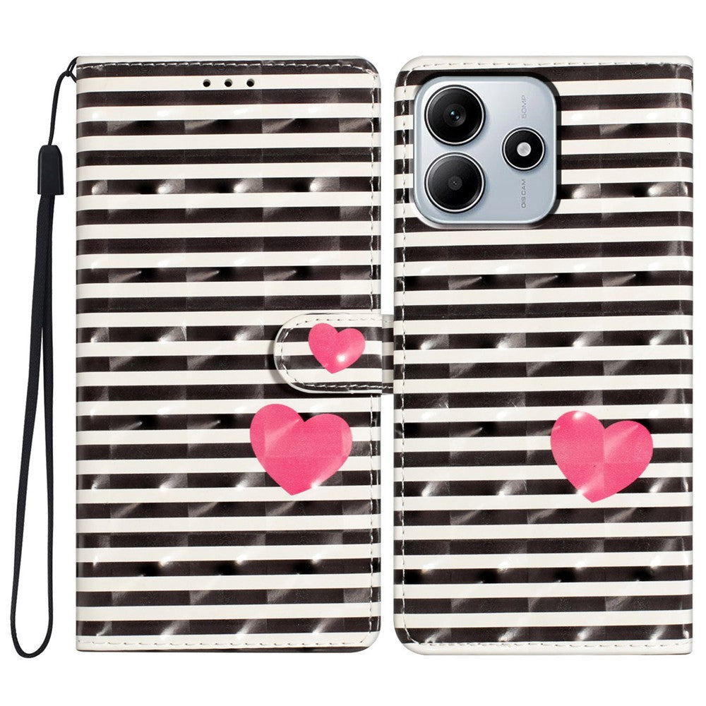 For Xiaomi Redmi Note 14 5G Case PU Leather Wallet Phone Cover 3D Pattern Printing