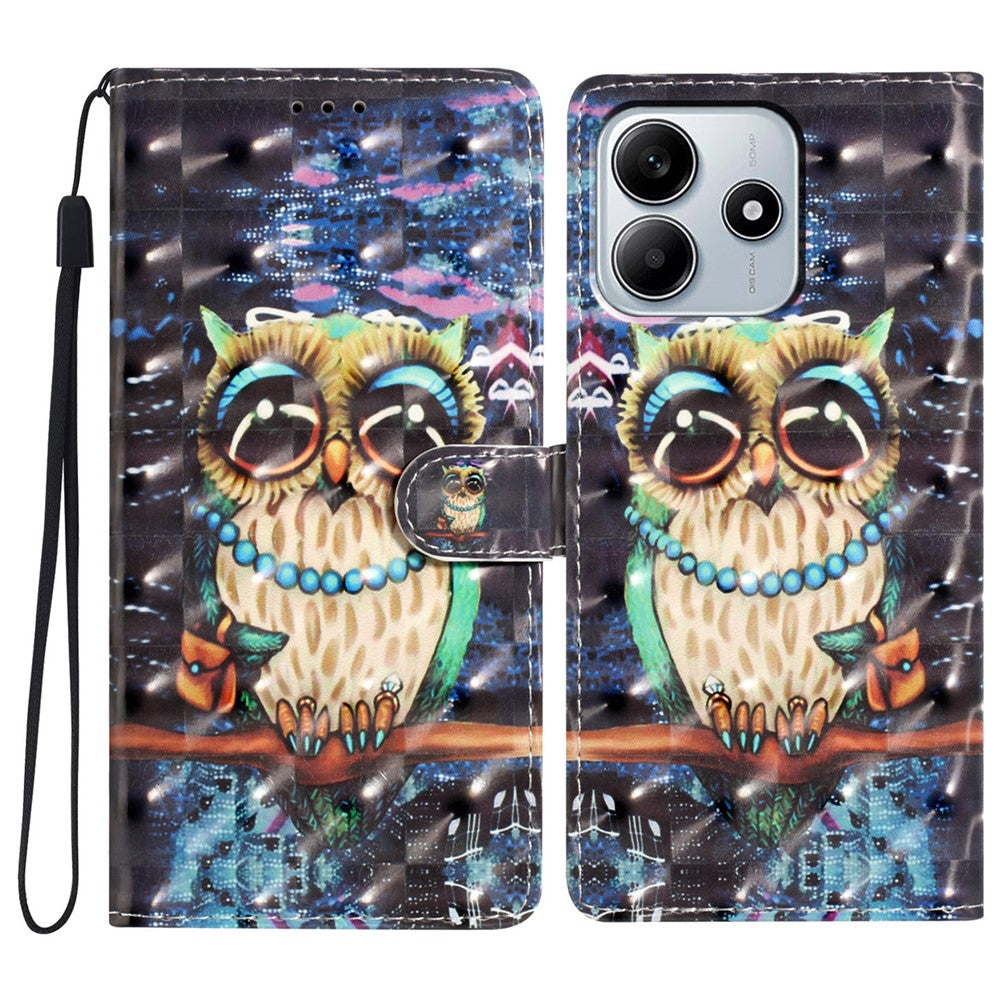 For Xiaomi Redmi Note 14 5G Case PU Leather Wallet Phone Cover 3D Pattern Printing