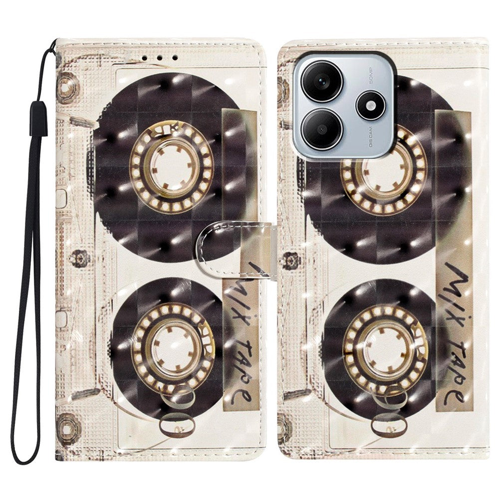 For Xiaomi Redmi Note 14 5G Case PU Leather Wallet Phone Cover 3D Pattern Printing
