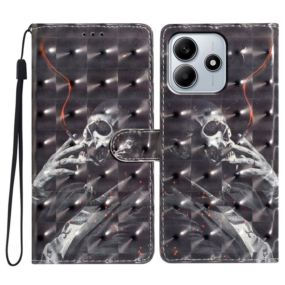 For Xiaomi Redmi Note 14 5G Case PU Leather Wallet Phone Cover 3D Pattern Printing