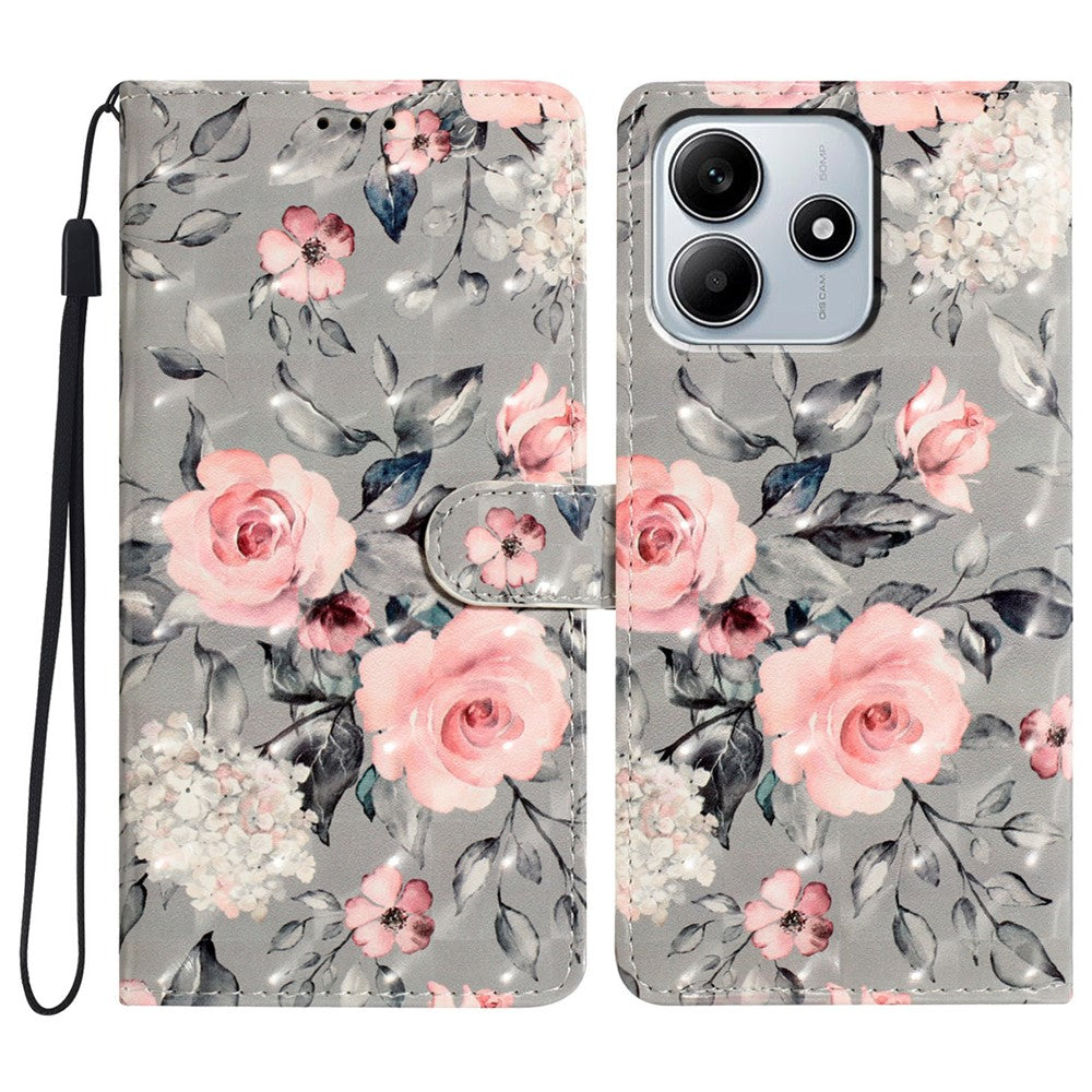For Xiaomi Redmi Note 14 5G Case PU Leather Wallet Phone Cover 3D Pattern Printing