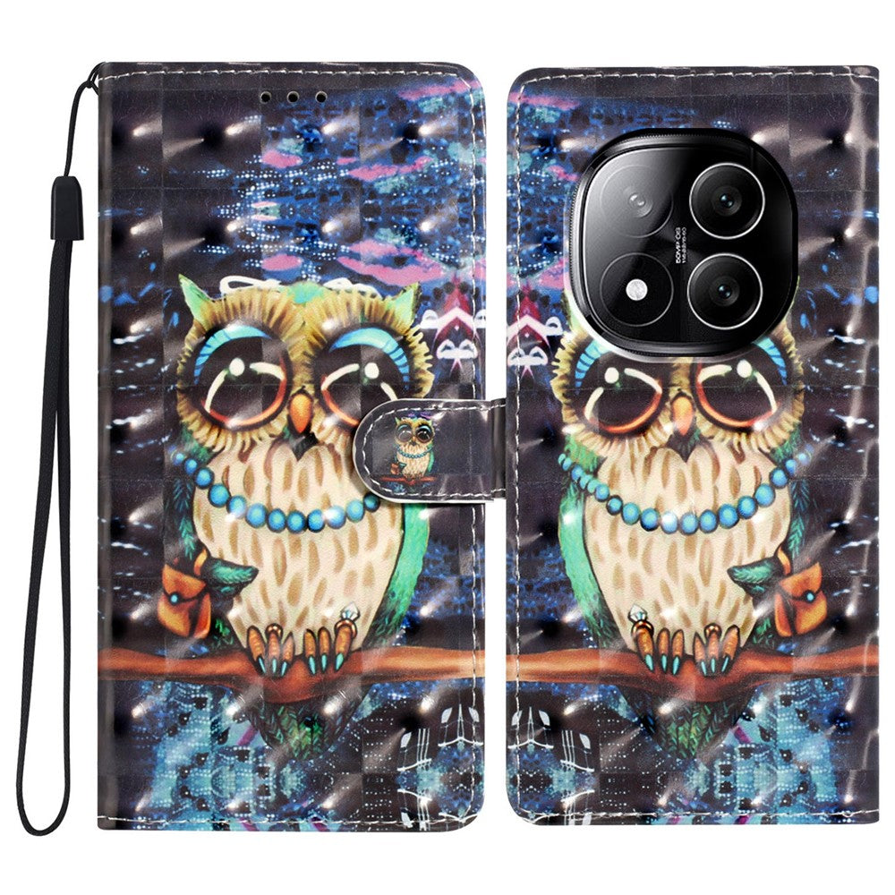 For Xiaomi Redmi Note 14 Pro 5G / Poco X7 5G Case PU Leather Wallet Phone Cover 3D Pattern Printing