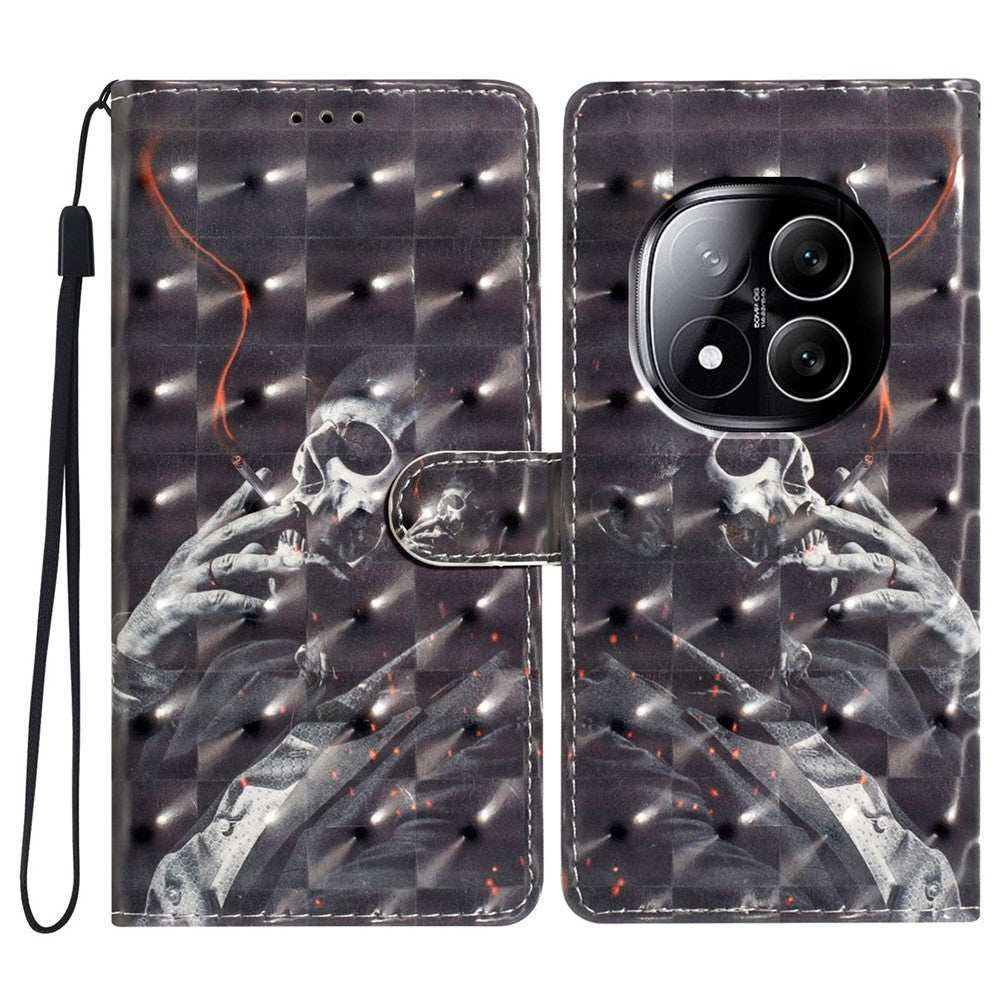 For Xiaomi Redmi Note 14 Pro+ 5G Case PU Leather Wallet Phone Cover 3D Pattern Printing