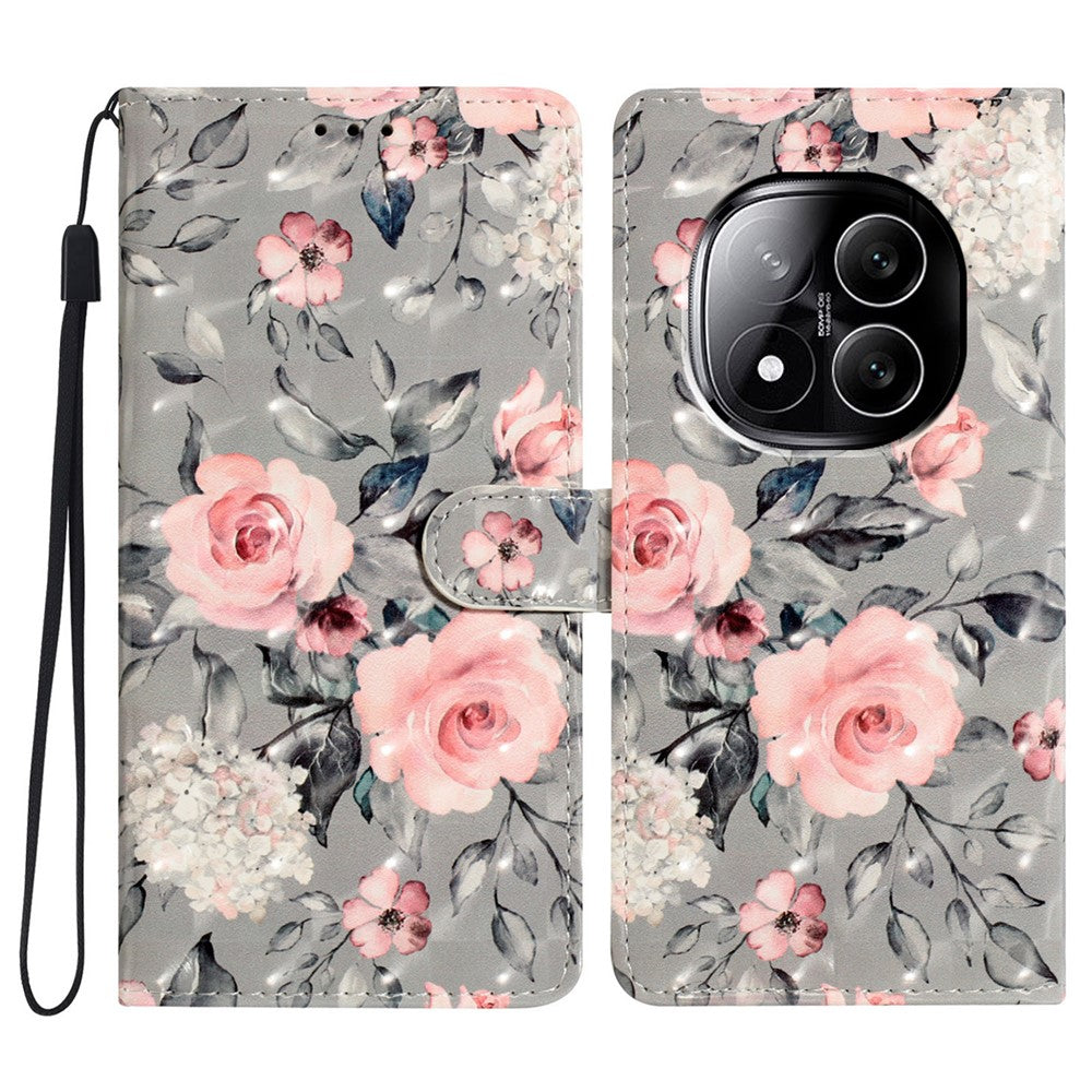 For Xiaomi Redmi Note 14 Pro+ 5G Case PU Leather Wallet Phone Cover 3D Pattern Printing