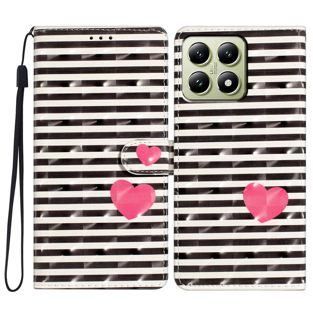 For Xiaomi 14T Case PU Leather Wallet Phone Cover 3D Pattern Printing