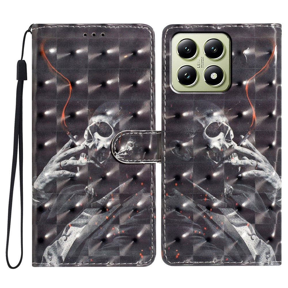 For Xiaomi 14T Case PU Leather Wallet Phone Cover 3D Pattern Printing