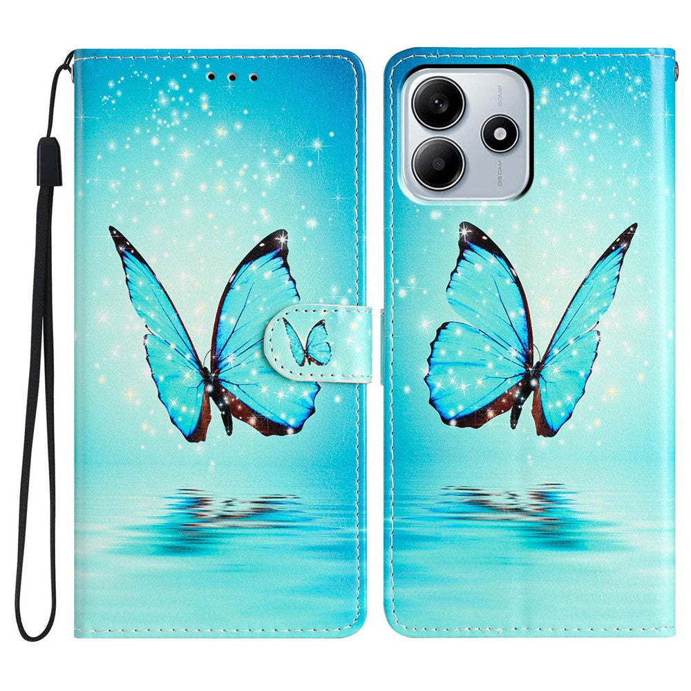 For Xiaomi Redmi Note 14 5G Wallet Case PU Leather Pattern Printing Stand Phone Cover with Strap