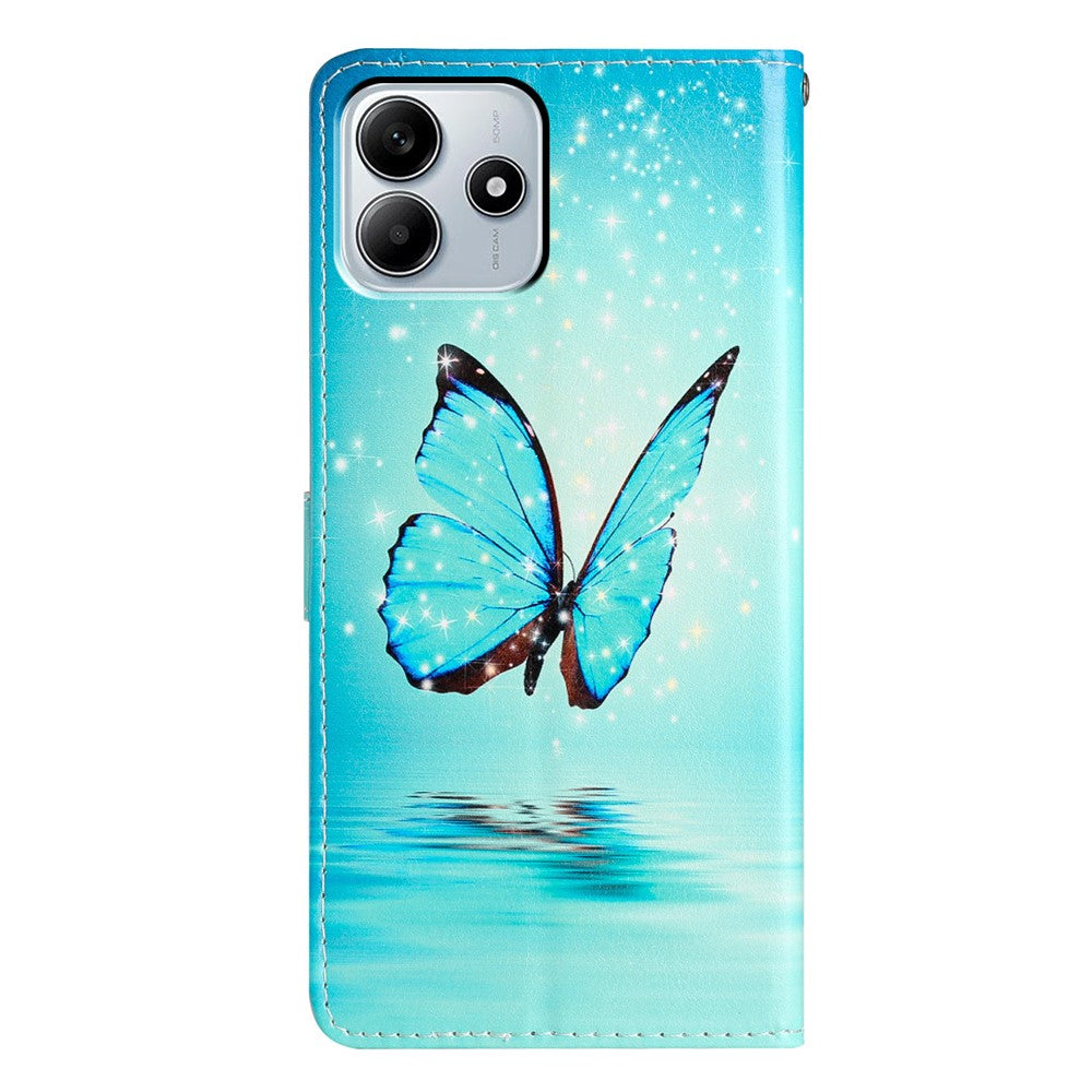 For Xiaomi Redmi Note 14 5G Wallet Case PU Leather Pattern Printing Stand Phone Cover with Strap