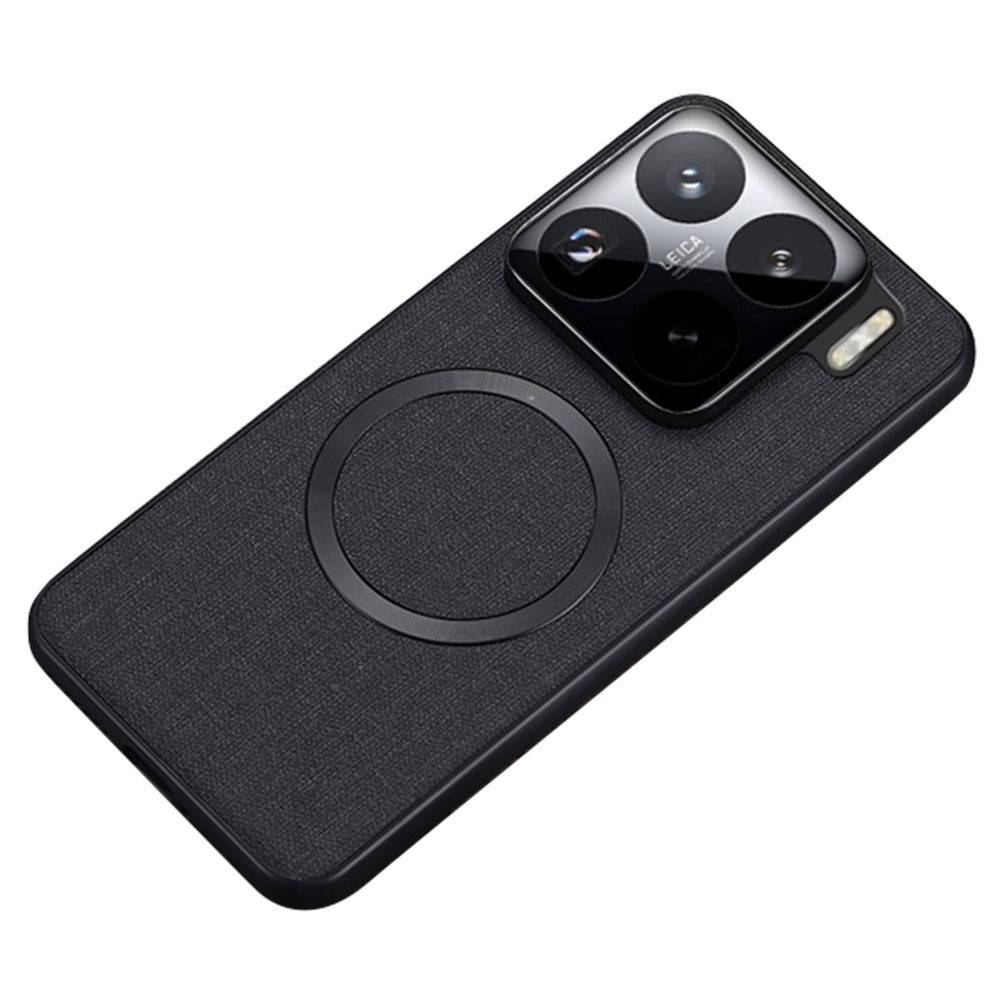 For Xiaomi 15 Pro Case Drop-Proof TPU+Cloth Back Phone Cover Magnetic Case