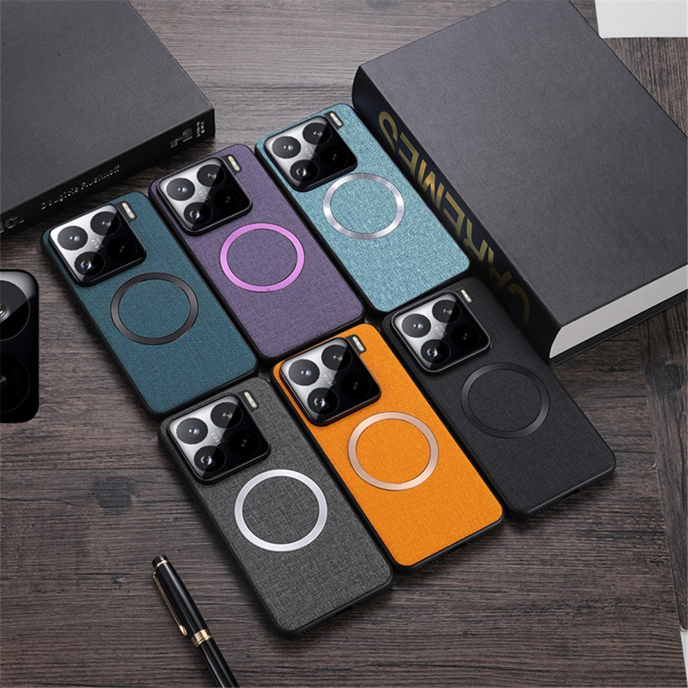 For Xiaomi 15 Pro Case Drop-Proof TPU+Cloth Back Phone Cover Magnetic Case