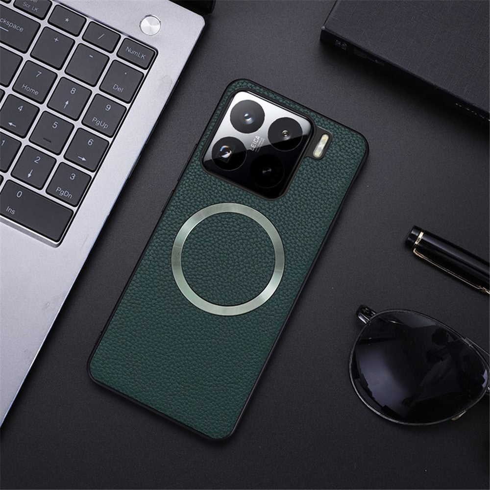 Xiaomi 15 Pro magnetiskt skal PU-läder + TPU-mobilbaksida