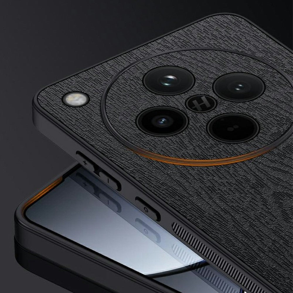 For Oppo Find X8 Pro 5G Case Wood Texture PU Leather Coated PC+TPU Phone Cover