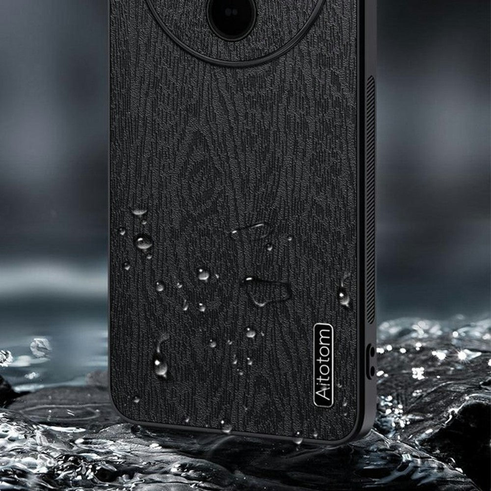 For Oppo Find X8 Pro 5G Case Wood Texture PU Leather Coated PC+TPU Phone Cover
