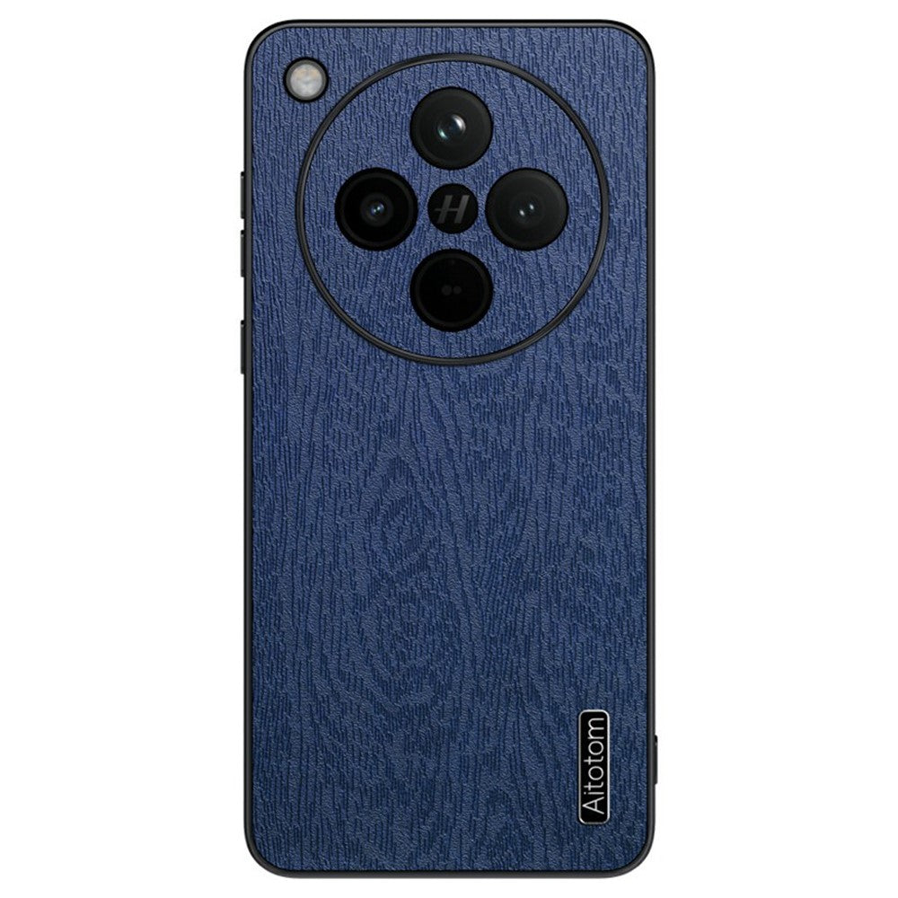 For Oppo Find X8 Pro 5G Case Wood Texture PU Leather Coated PC+TPU Phone Cover
