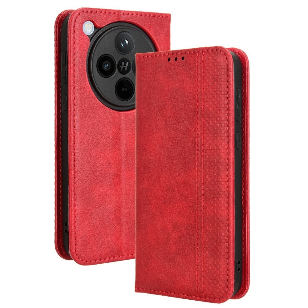 For Oppo Find X8 5G Leather Case Wallet Stand Retro Texture Phone Cover
