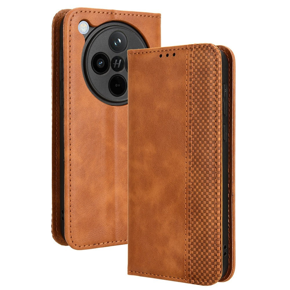 For Oppo Find X8 5G Leather Case Wallet Stand Retro Texture Phone Cover