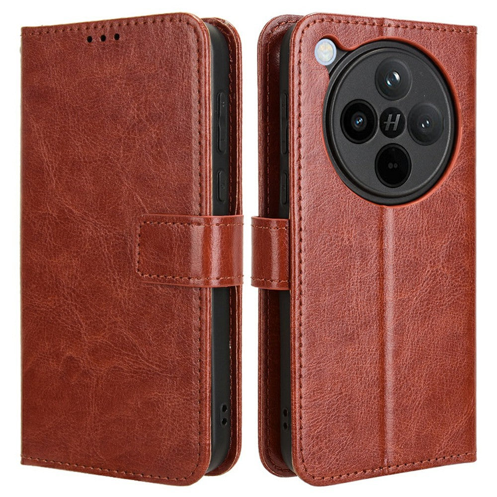 For Oppo Find X8 5G Case Crazy Horse Texture PU Leather Phone Wallet Cover