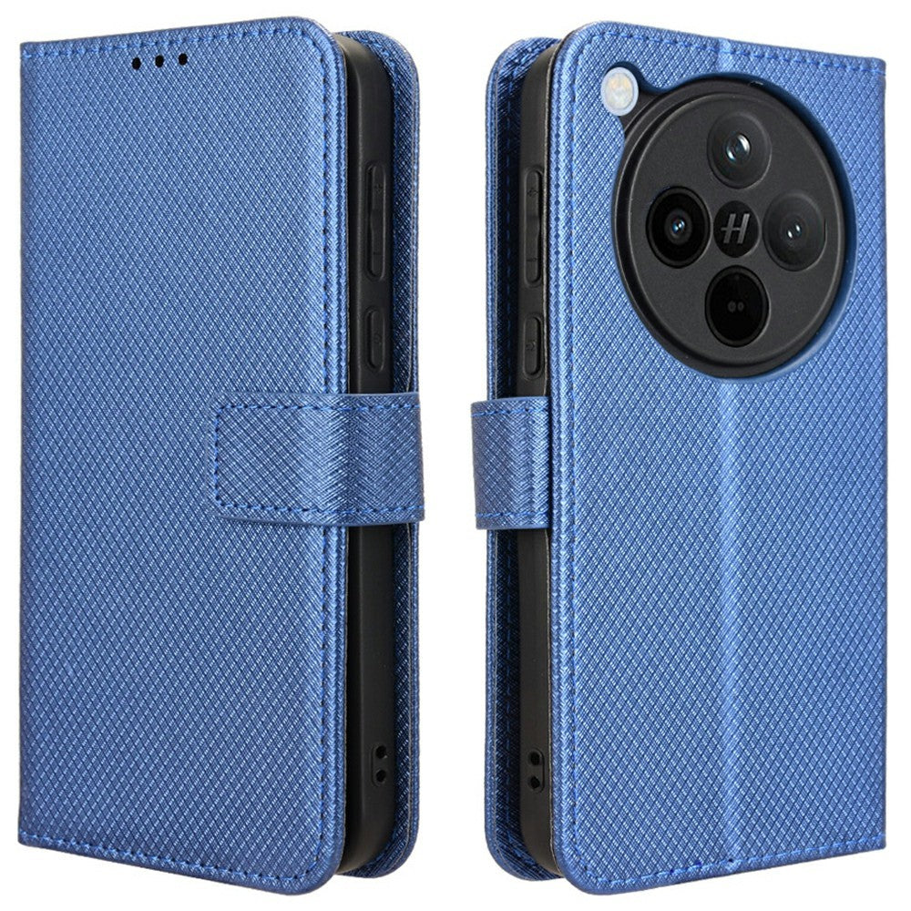 For Oppo Find X8 5G Case PU Leather Diamond Texture Wallet Phone Cover