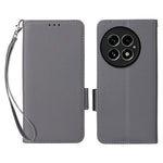 OnePlus 13-skal med handledsrem i litchitexturerat PU-läder, plånboksfodral