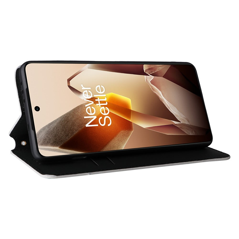 OnePlus 13 Plånboksfodral Rhombus Präglat Lädermobilfodral