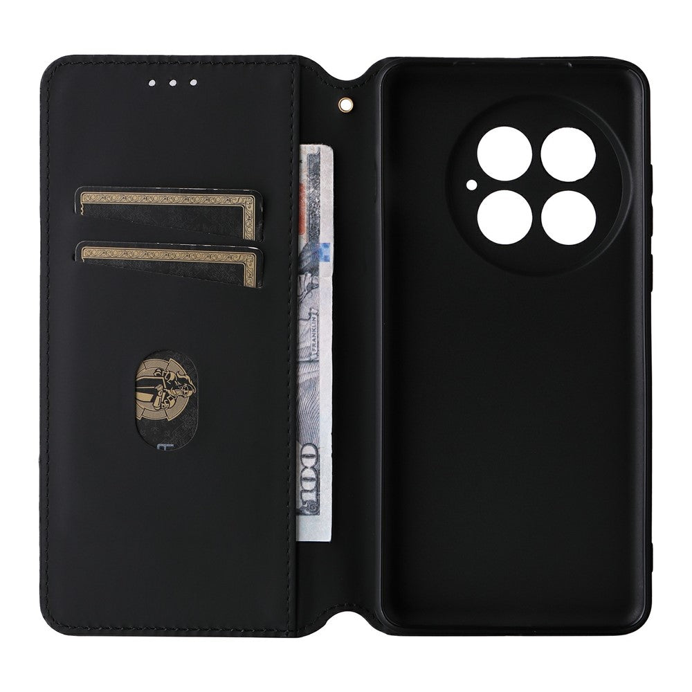OnePlus 13 Plånboksfodral Rhombus Präglat Lädermobilfodral