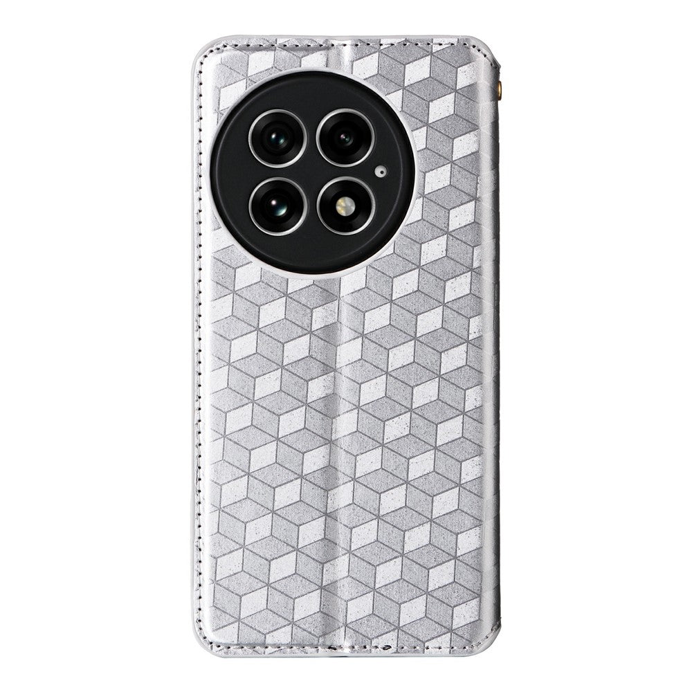 OnePlus 13 Plånboksfodral Rhombus Präglat Lädermobilfodral