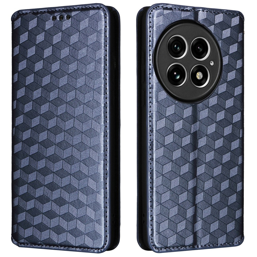 OnePlus 13 Plånboksfodral Rhombus Präglat Lädermobilfodral